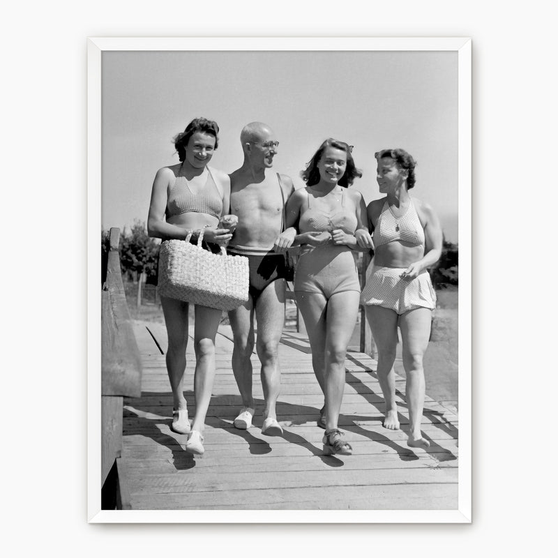 Beach Walk Old Photo Print - Sage and Rose Prints