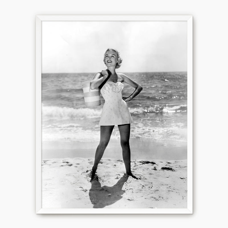 Retro Beach Fashion Black and White Photo - Sage and Rose Prints