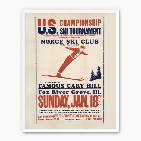Retro Ski Poster - Nordic Ski - Sage and Rose Prints