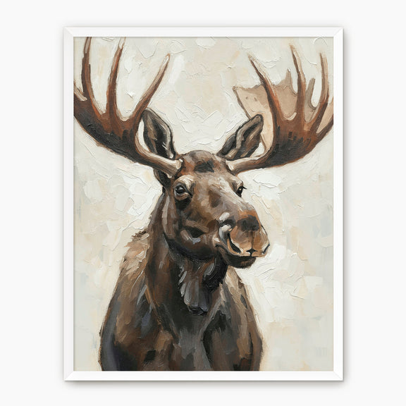 Impasto Moose Painting Print - Sage and Rose Prints
