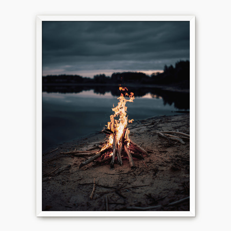 Campfire on the Beach Photo - Sage and Rose Prints