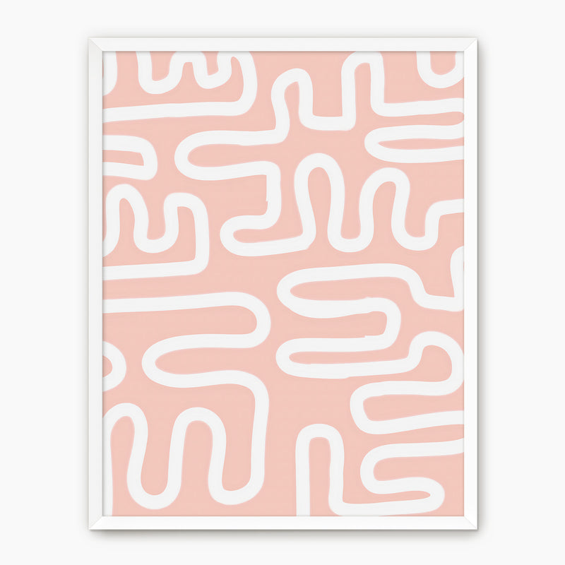 Coral Blush Organic Maze Print - Sage and Rose Prints