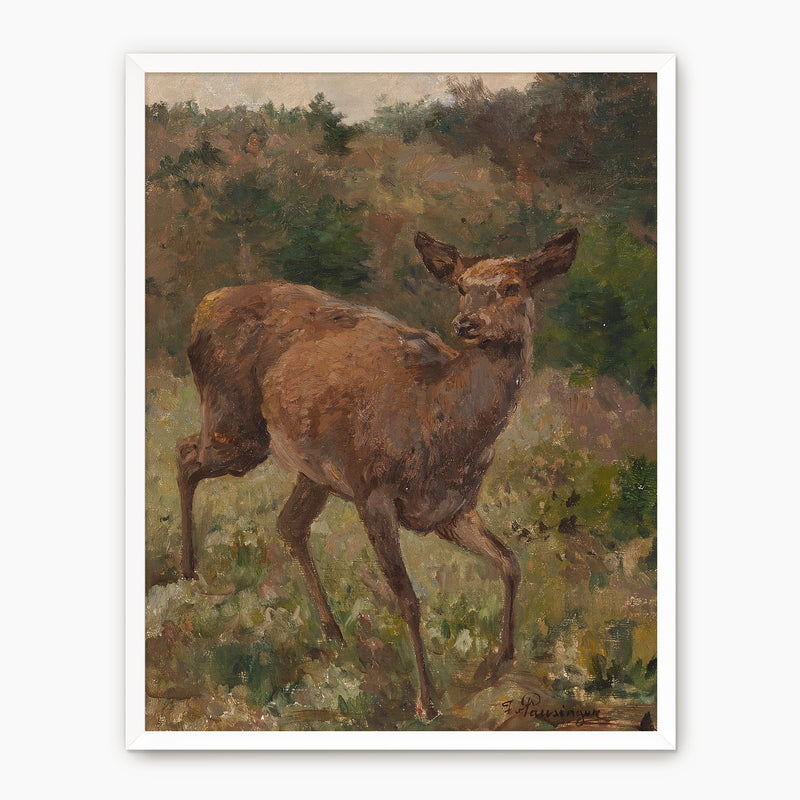 The Red Deer Impressionist Painting - Sage and Rose Prints