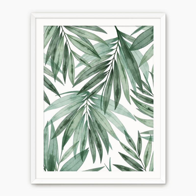 Muted Palm Watercolor Print - Sage and Rose Prints