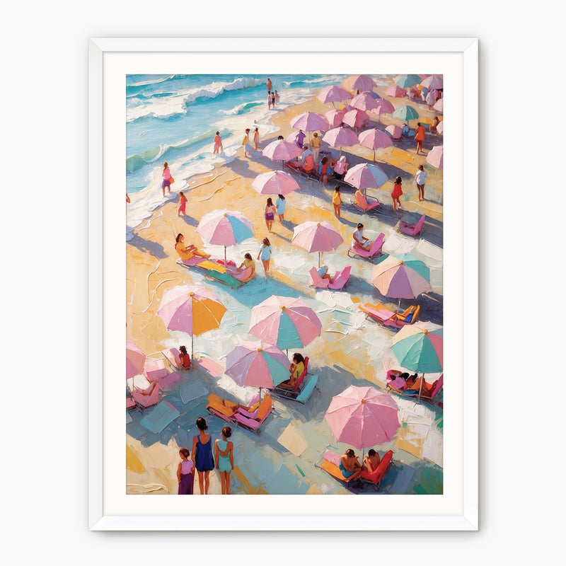 Bright Pink and Blue Beach Umbrellas - Sage and Rose Prints