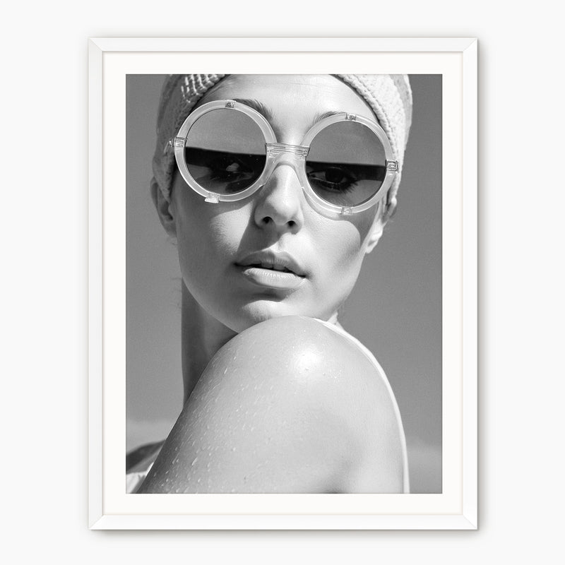 Black and White Photo of Woman in Sunglasses - Sage and Rose Prints