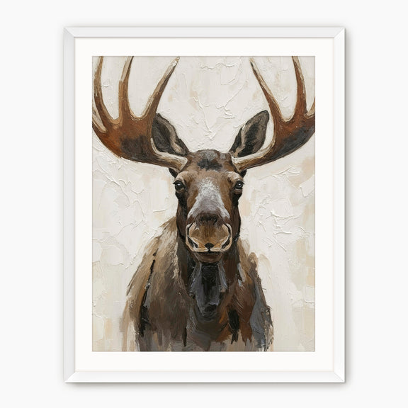 Portrait of a Moose Painting - Sage and Rose Prints
