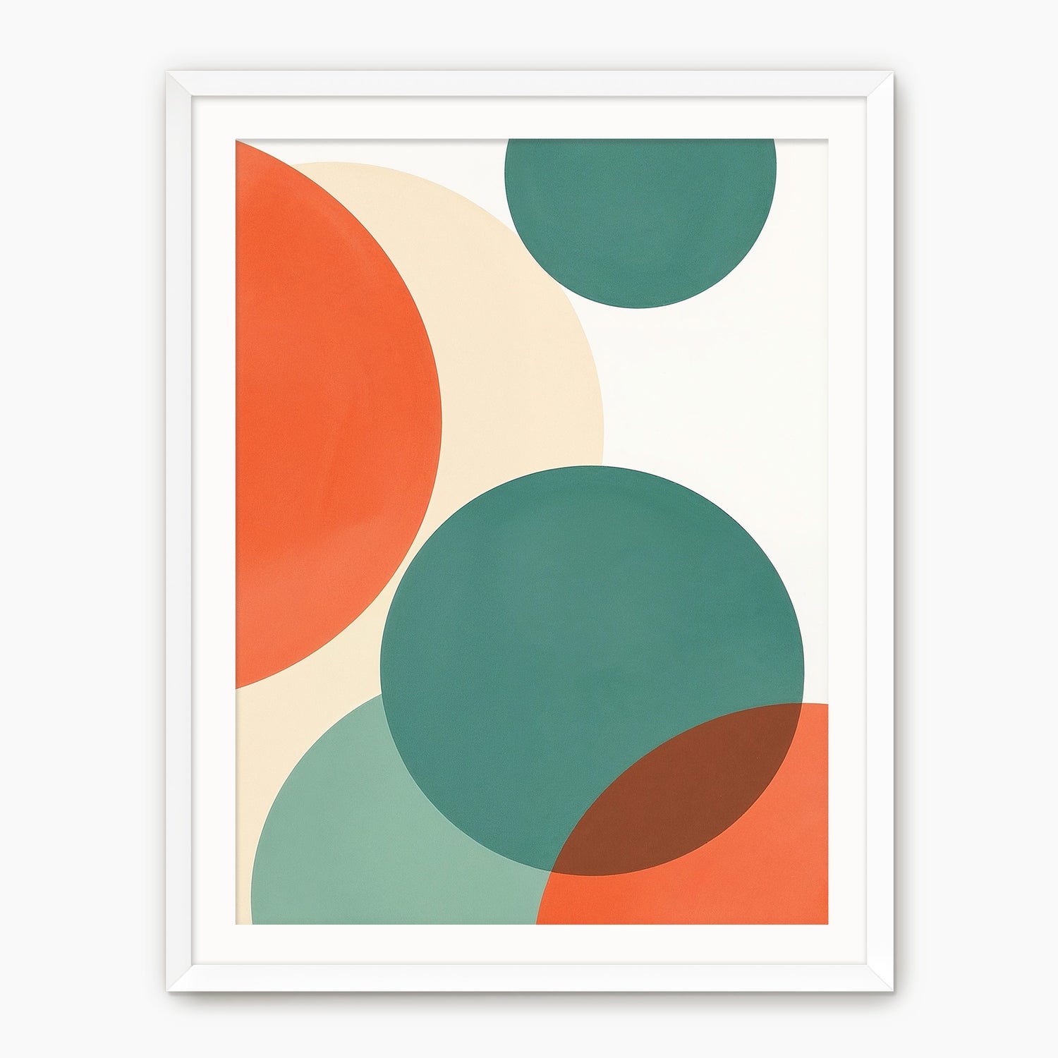 Abstract Circle in Orange and Teal Print - Sage and Rose Prints