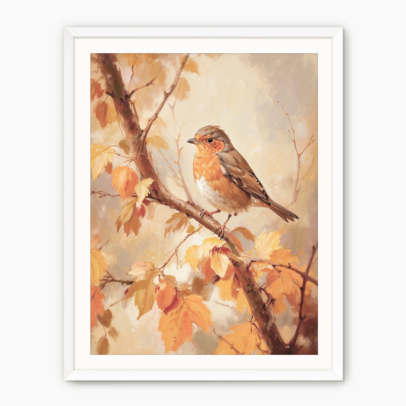 Fall Art Print Bird Painting - Sage and Rose Prints