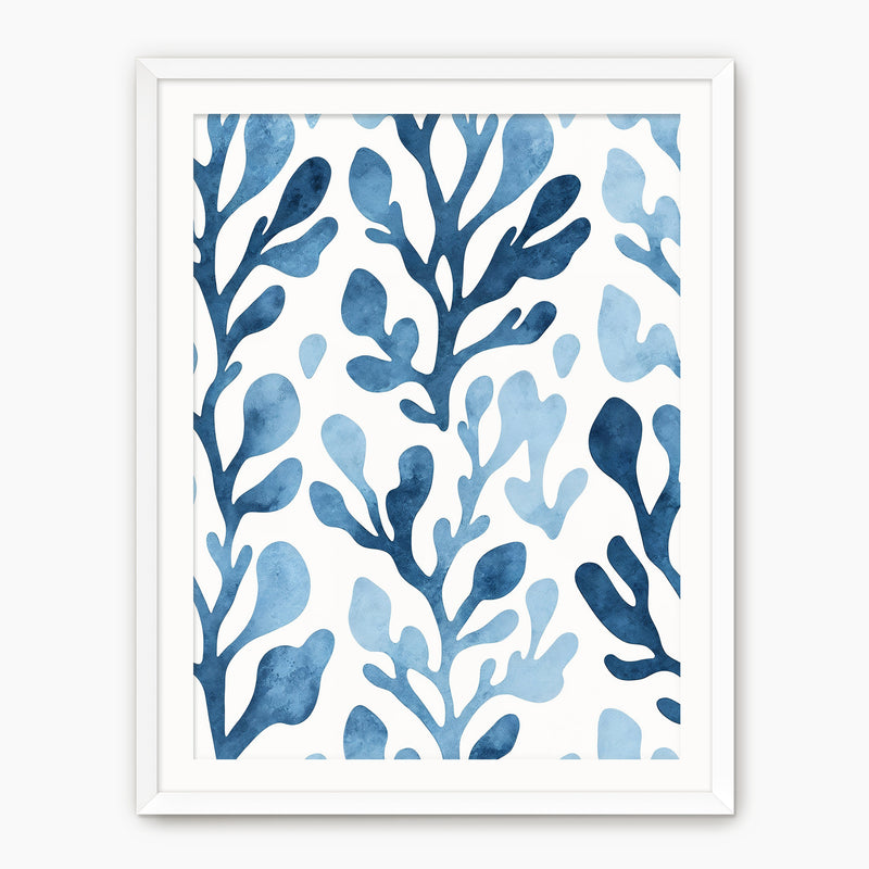 Coastal Blue Seaweed Print - Sage and Rose Prints