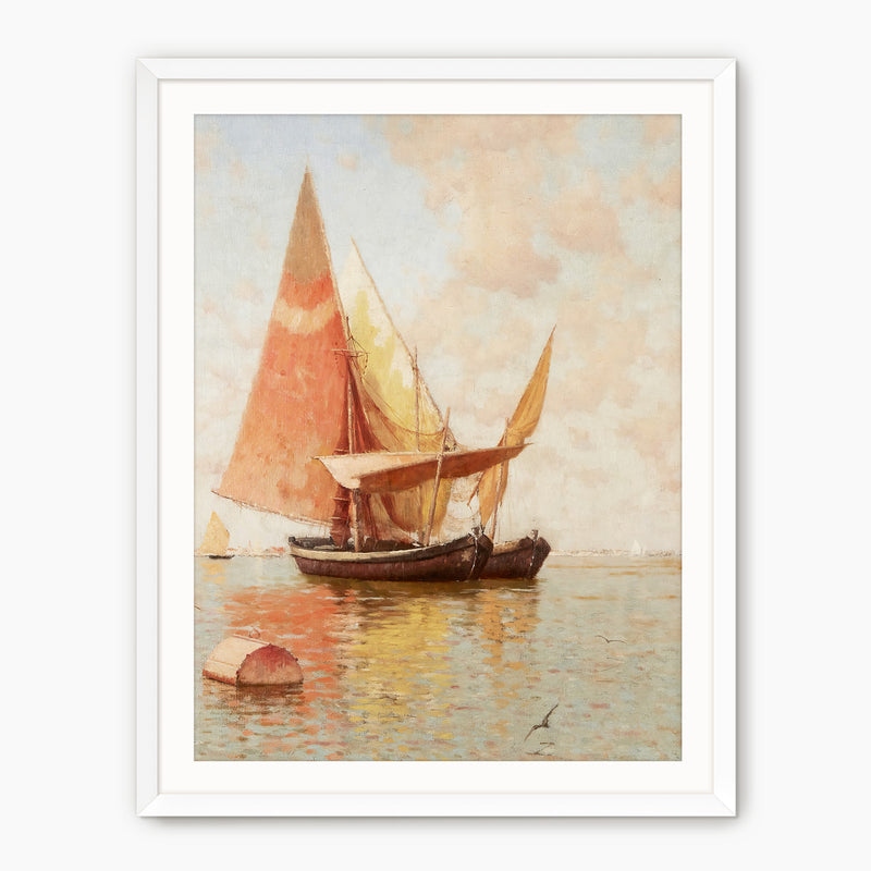 Vintage Amber Sailboat Print - Sage and Rose Prints