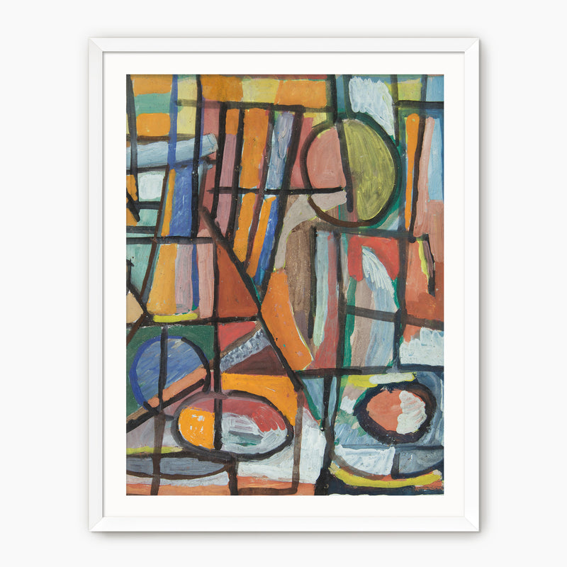 Bright Geometric Abstract Art No2 - Sage and Rose Prints