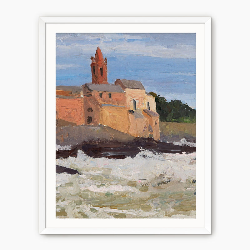 Post Impressionist Coastal Village Print - Sage and Rose Prints
