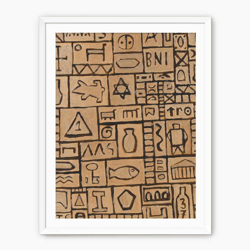 Sandstone Pictograph Art No2 - Sage and Rose Prints