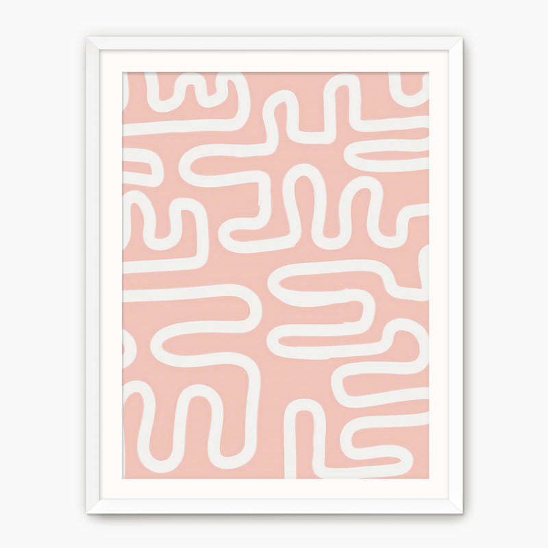 Coral Blush Organic Maze Print - Sage and Rose Prints