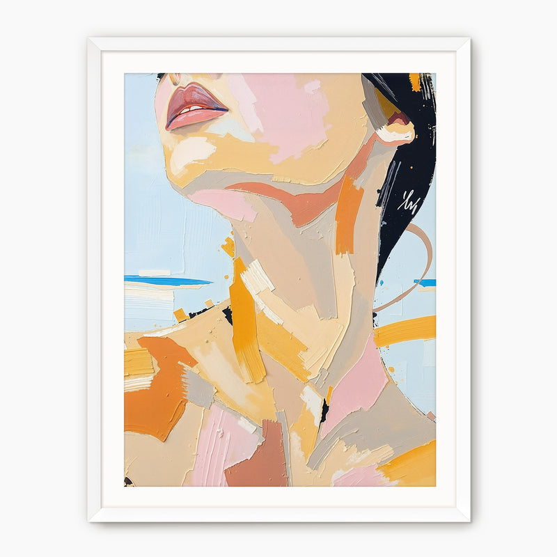 Abstract Woman Impasto Painting Print - Sage and Rose Prints