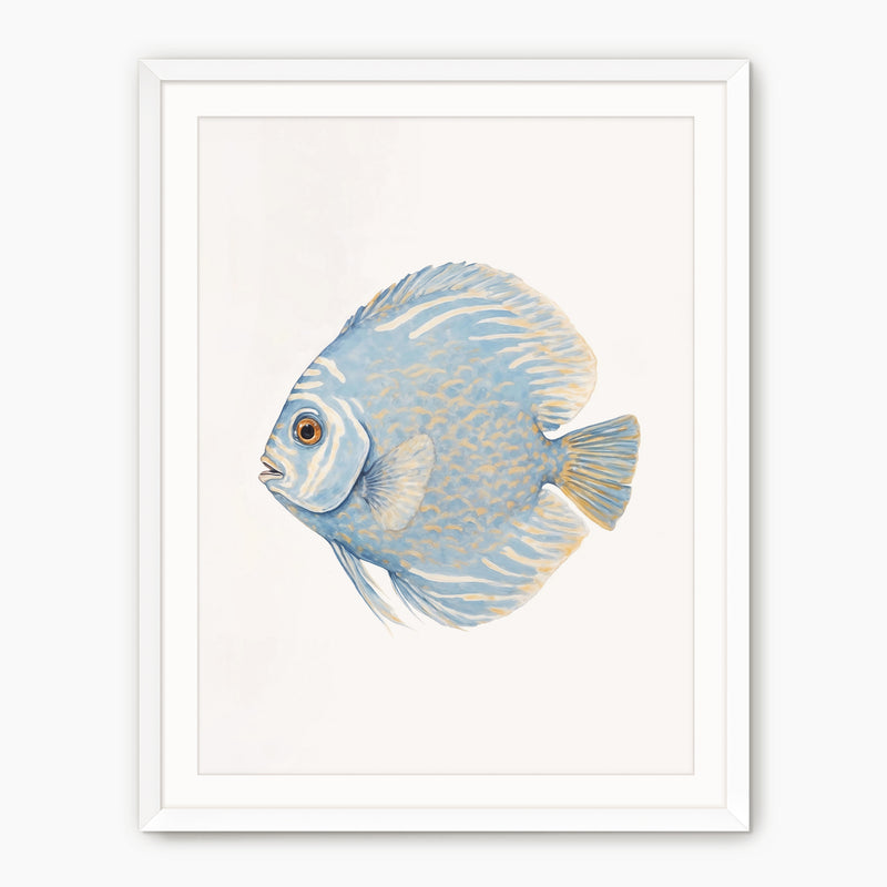 Sky Blue Coastal Fish Swimming Left - Sage and Rose Prints