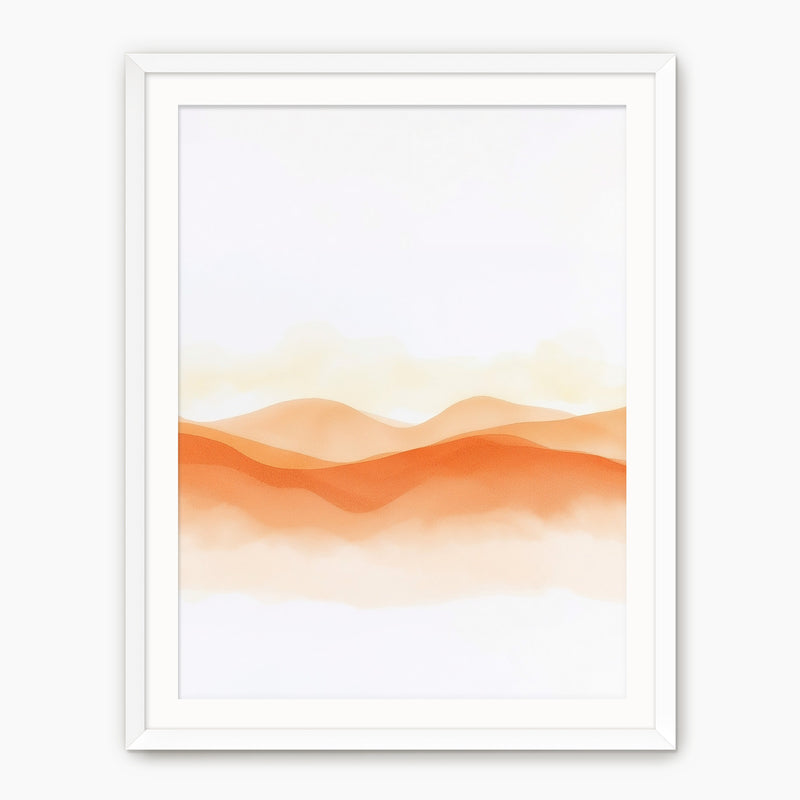 Orange Watercolor Landscape Print - Sage and Rose Prints