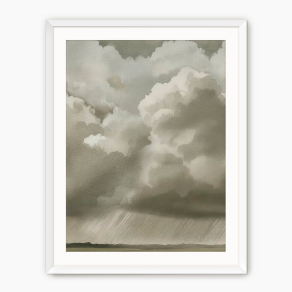 Rain Clouds over the Plains Watercolor - Sage and Rose Prints