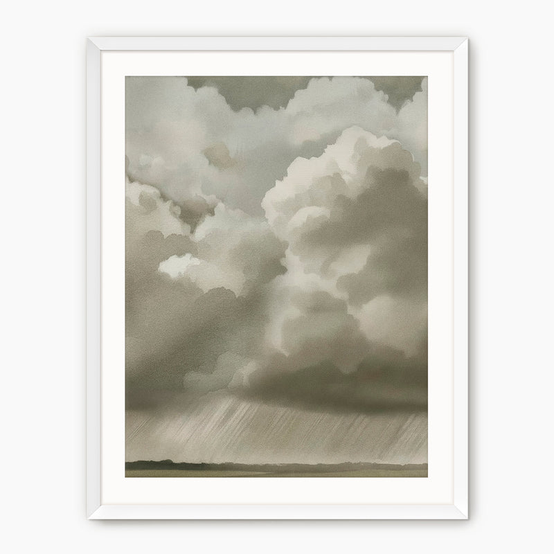 Rain Clouds over the Plains Watercolor - Sage and Rose Prints