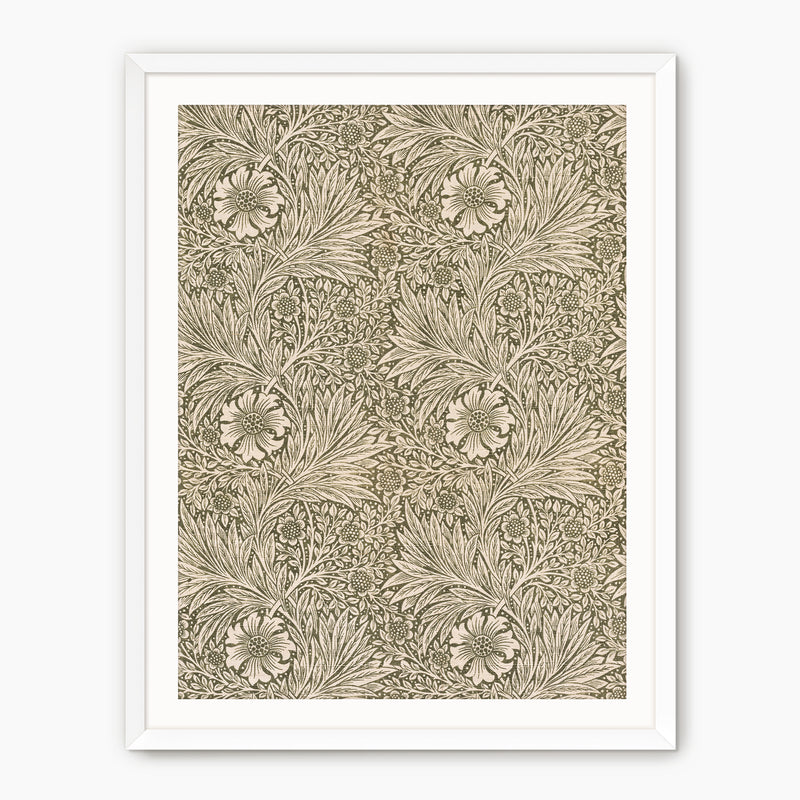Whimsical Olive and Beige Pattern Wall Art - Sage and Rose Prints