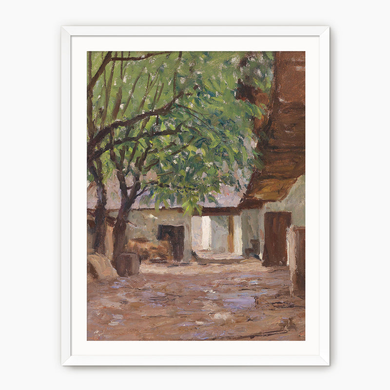 Peaceful Courtyard in Earth Tones No2 - Sage and Rose Prints