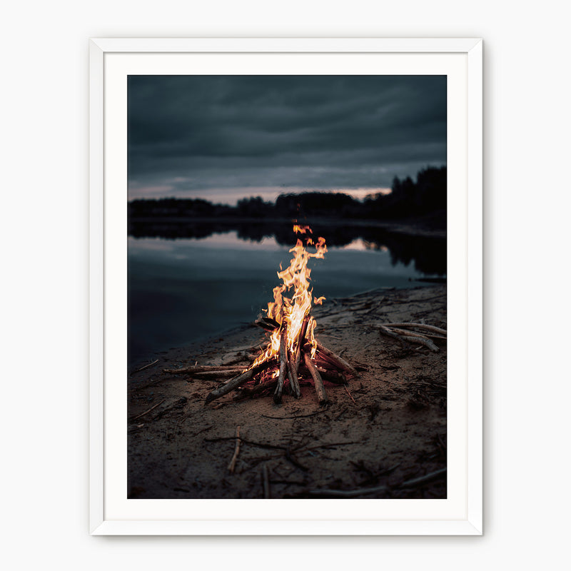 Campfire on the Beach Photo - Sage and Rose Prints