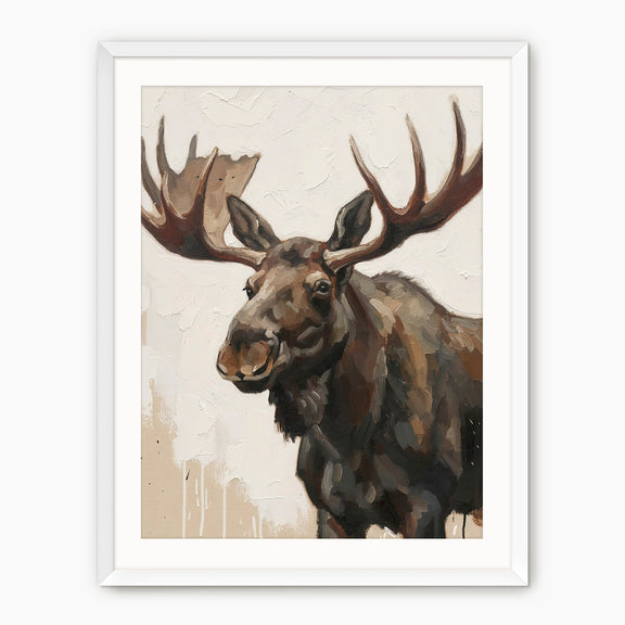 Moose Impressionist Painting Print - Sage and Rose Prints