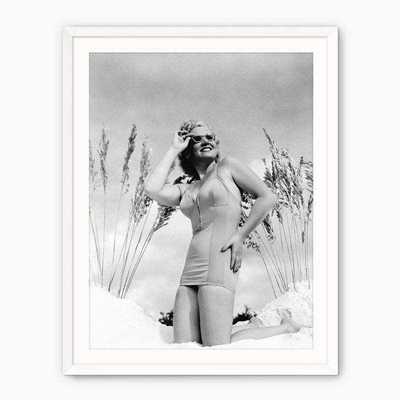 Classic Beach Beauty Old Photograph - Sage and Rose Prints