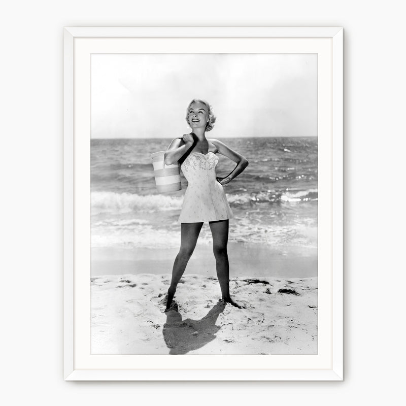 Retro Beach Fashion Black and White Photo - Sage and Rose Prints
