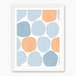 Steel Blue and Light Orange Art Print - Sage and Rose Prints