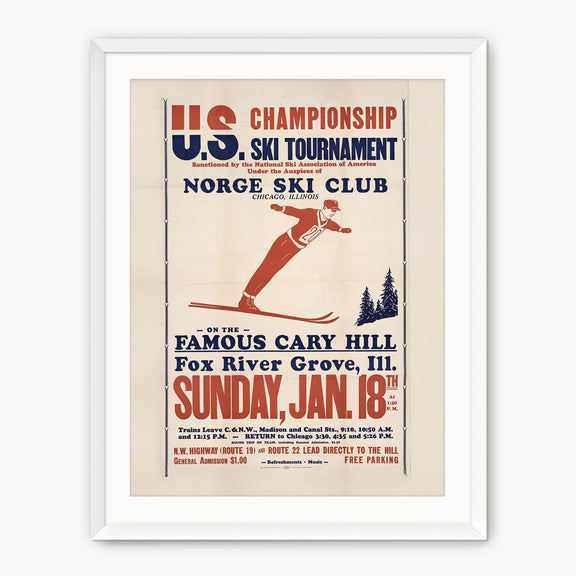 Retro Ski Poster - Nordic Ski - Sage and Rose Prints