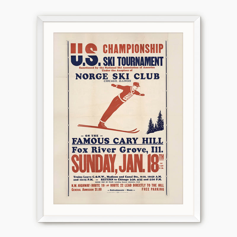 Retro Ski Poster - Nordic Ski - Sage and Rose Prints