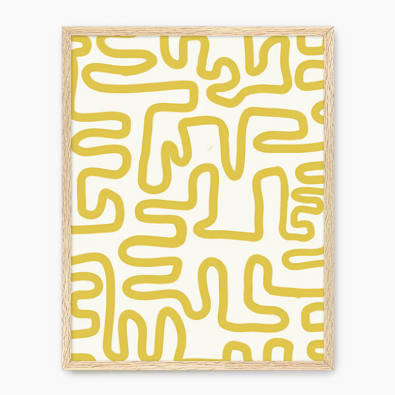 Yellow Maze Print - Sage and Rose Prints