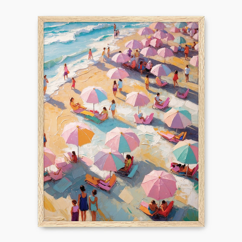 Bright Pink and Blue Beach Umbrellas - Sage and Rose Prints