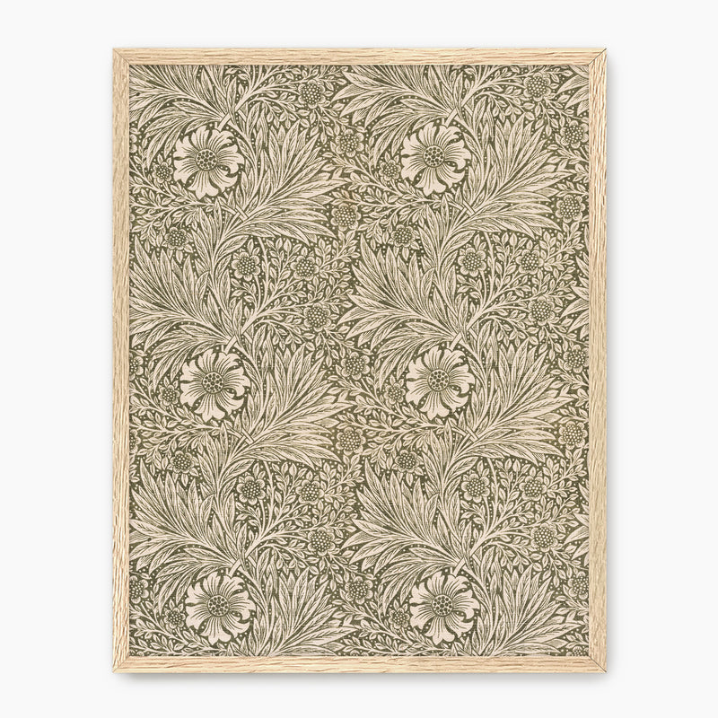 Whimsical Olive and Beige Pattern Wall Art - Sage and Rose Prints