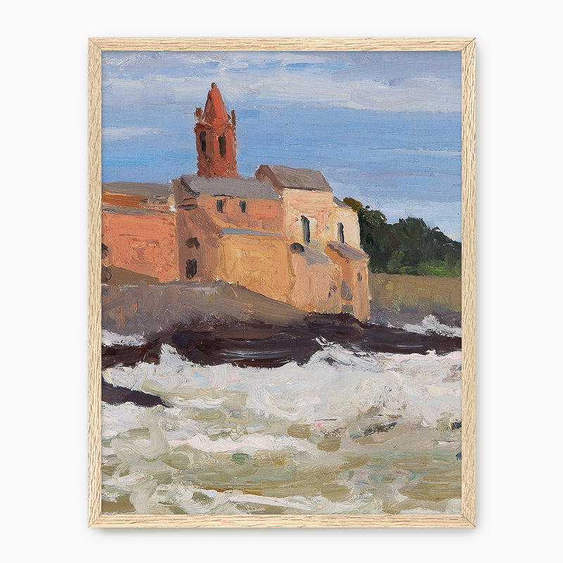 Post Impressionist Coastal Village Print - Sage and Rose Prints