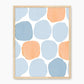 Steel Blue and Light Orange Art Print - Sage and Rose Prints
