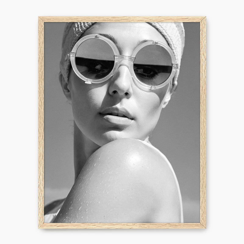 Black and White Photo of Woman in Sunglasses - Sage and Rose Prints