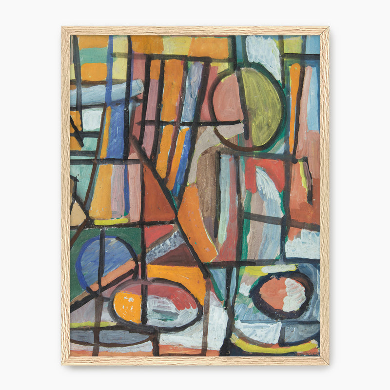 Bright Geometric Abstract Art No2 - Sage and Rose Prints