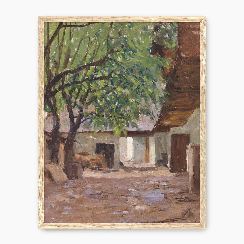 Peaceful Courtyard in Earth Tones No2 - Sage and Rose Prints