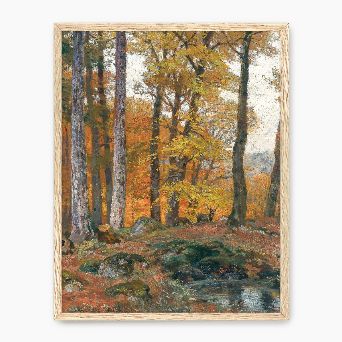 Forest Glade with Dear - Sage and Rose Prints
