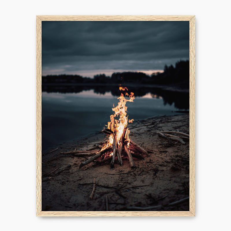 Campfire on the Beach Photo - Sage and Rose Prints