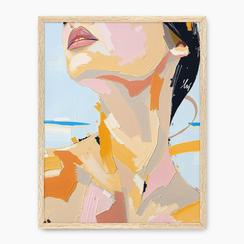 Abstract Woman Impasto Painting Print - Sage and Rose Prints