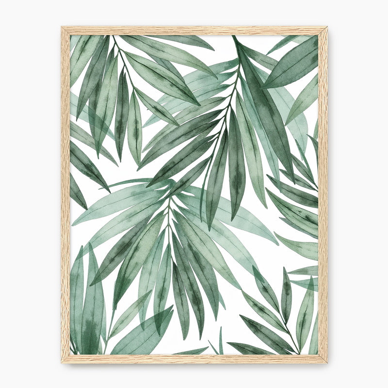 Muted Palm Watercolor Print - Sage and Rose Prints