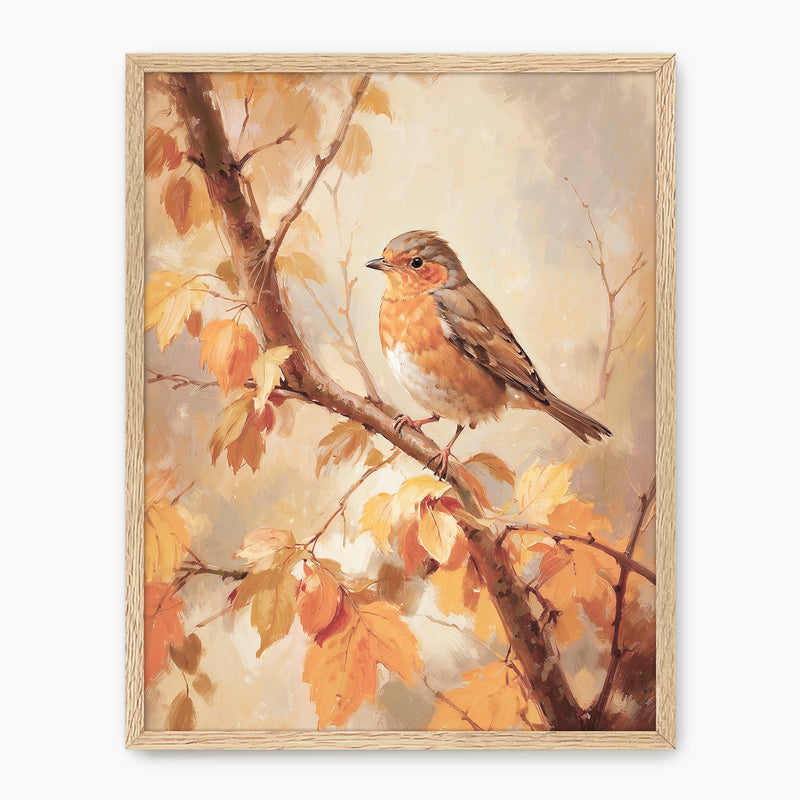 Fall Art Print Bird Painting - Sage and Rose Prints