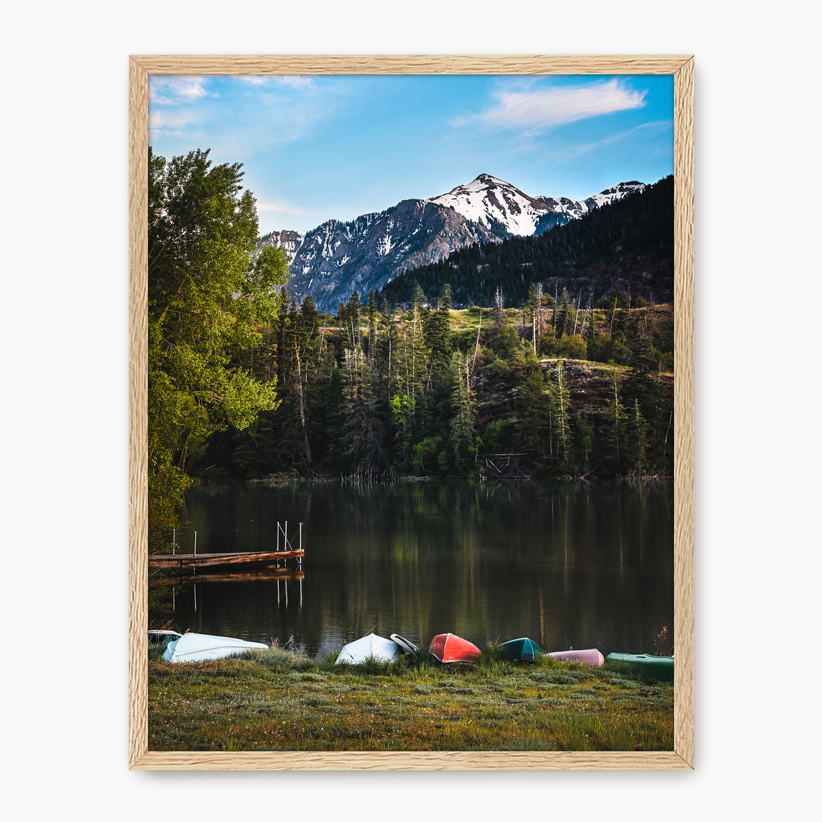 Canoes on the Lake Mountain Photography - Sage and Rose Prints