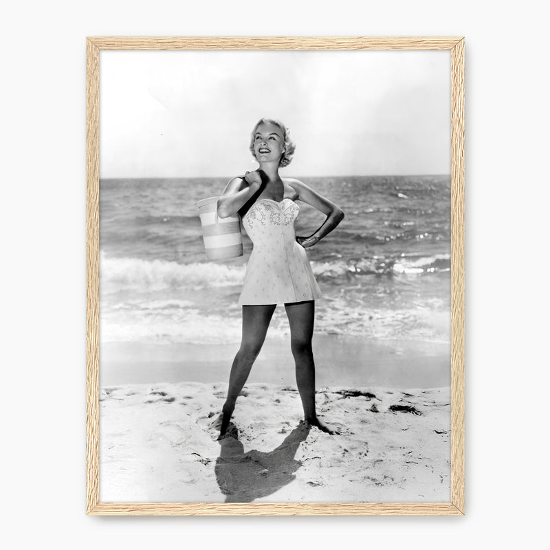 Retro Beach Fashion Black and White Photo - Sage and Rose Prints