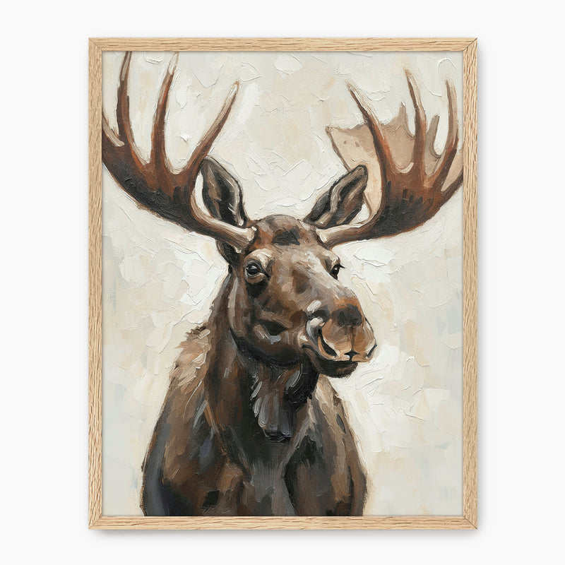 Impasto Moose Painting Print - Sage and Rose Prints
