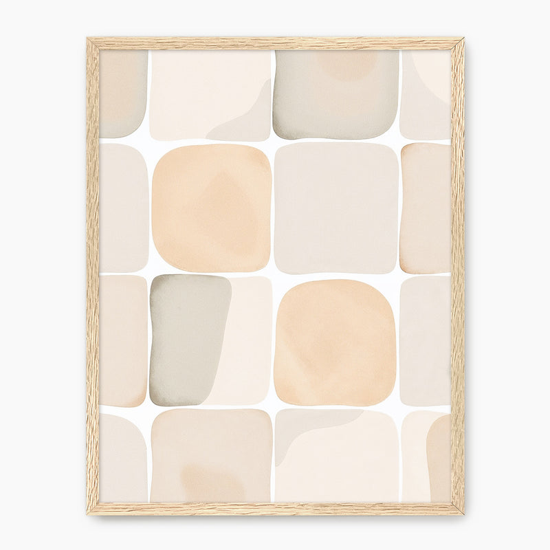 Tan Scandi Wash Patterns Art Print - Sage and Rose Prints